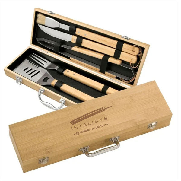 Intelisys Bamboo 5 pc Personalized BBQ Set