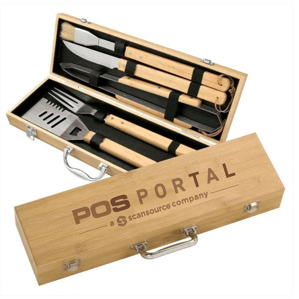 POS Portal Bamboo 5 pc Personalized BBQ Set